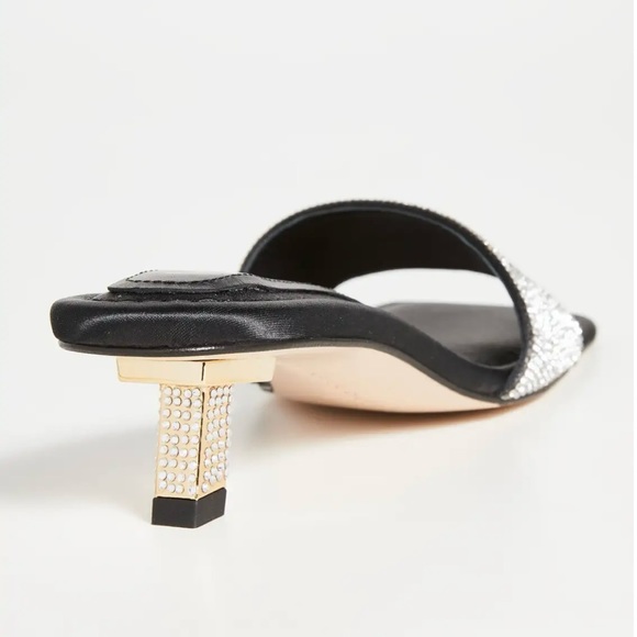 🔥NWOT🔥 Good American Leather And Satin Kickstand Mules Size 12 - Picture 4 of 7